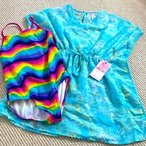 Girls Speedo Bathing suit (size M). New without tags plus cute coverup